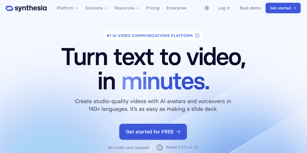 5 Best Free AI Text to Video Converters 3 synthesia
